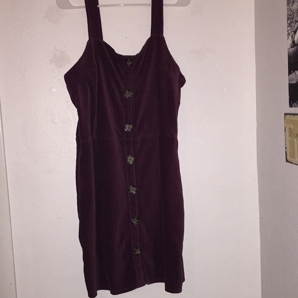 Plum colored pinafore